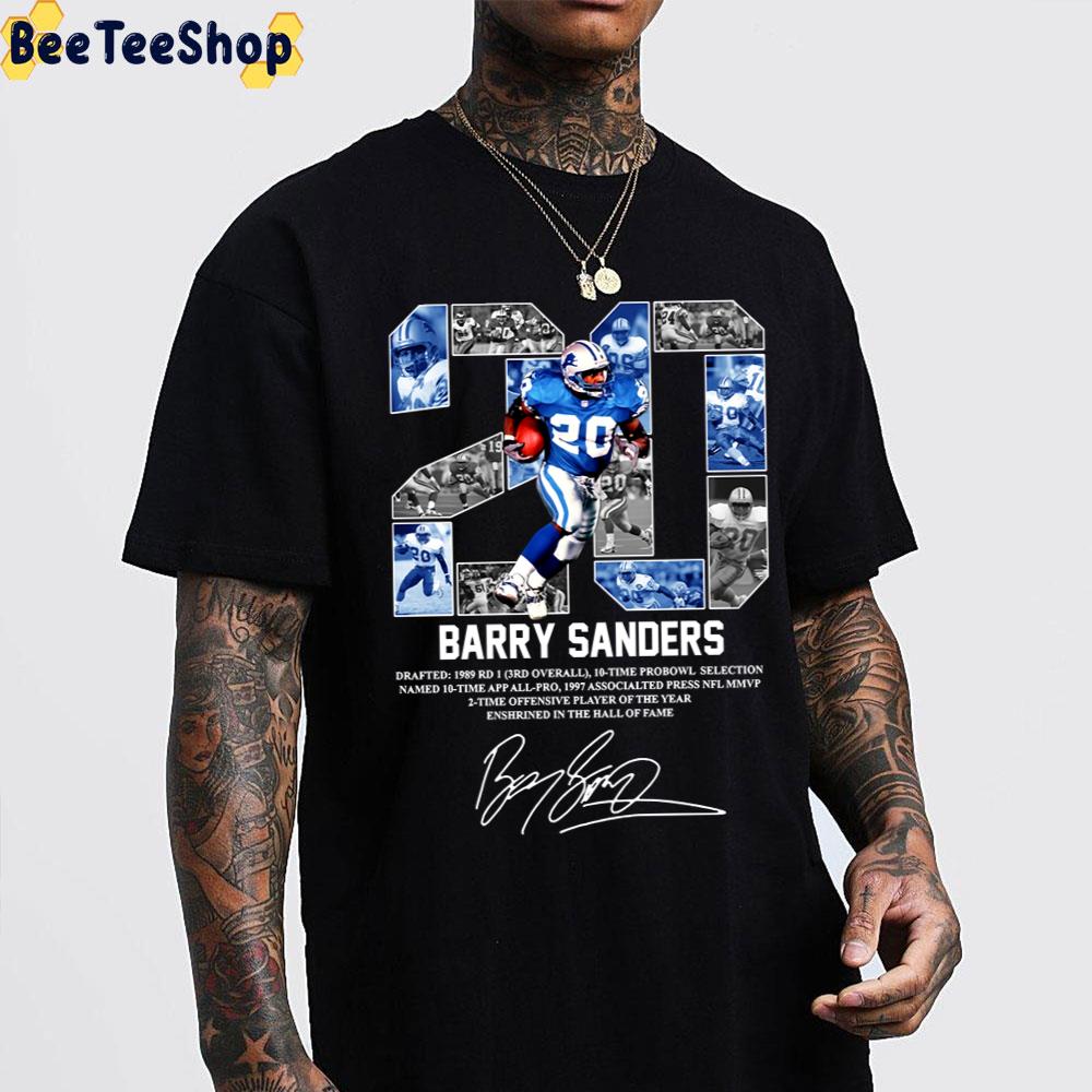 Muadatee Bárrý Sanders 20 Detroit Lions Signature Designs Unisex T-Shirt