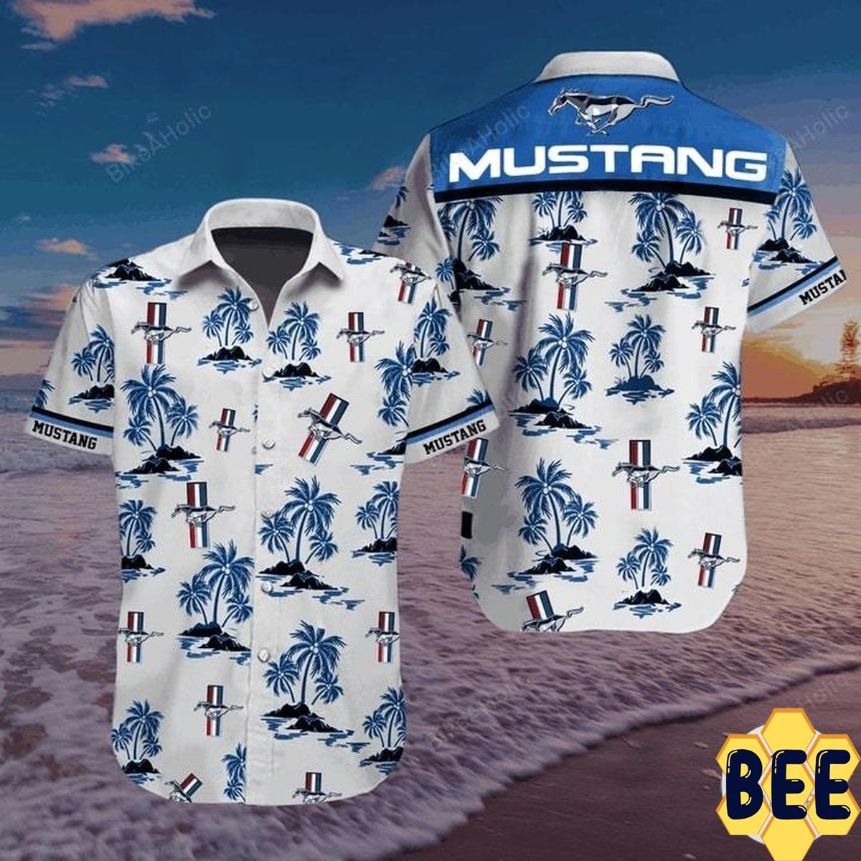 Mustang Tropical Flower Trending Hawaiian Shirt