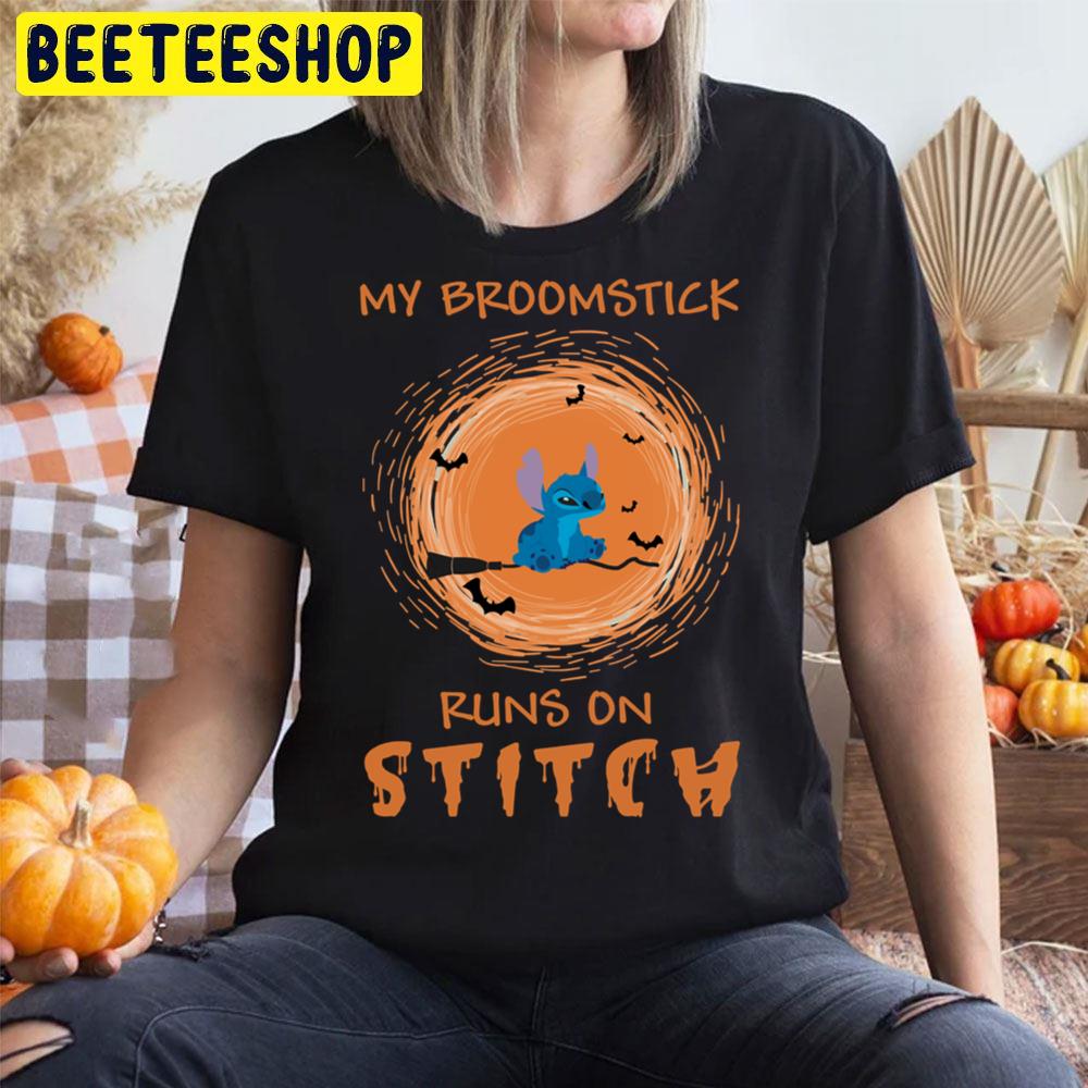 My Broomstick Runs On Stitch Halloween Trending Unisex T-Shirt