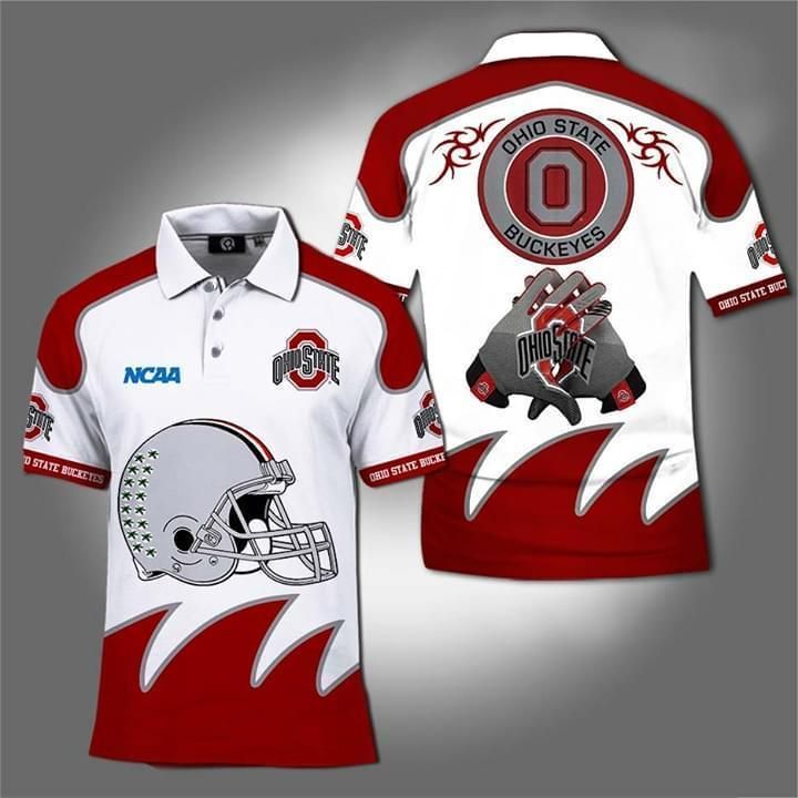 Ncaa Ohio State Buckeyes 3D All Over Print Polo Shirt