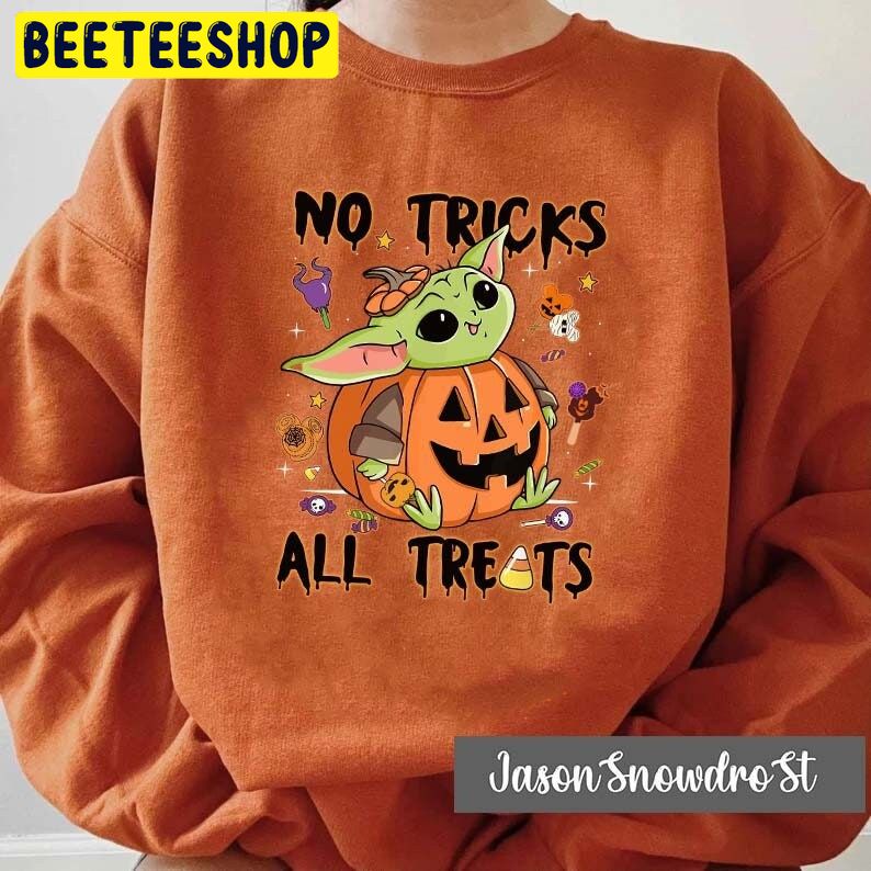 No Trick Just Treat Baby Yoda Halloween Unisex Sweatshirt