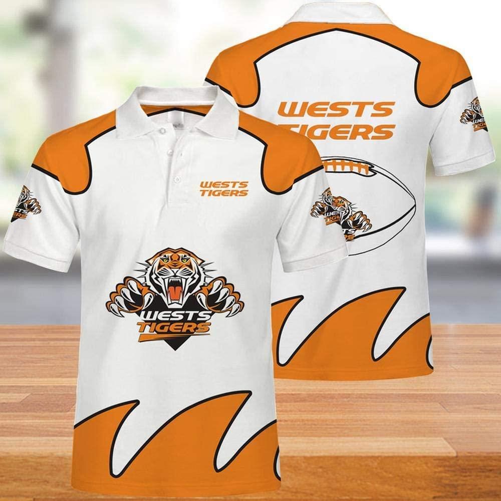 Nrl Wests Tigers Casual Summer Short Polo Shirt