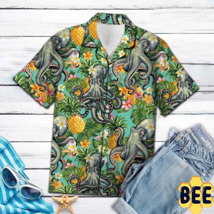 Octopus Pineaaple Tropical Trending Hawaiian Shirt