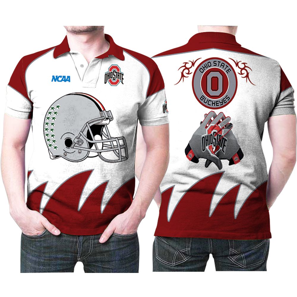 Ohio State Buckeyes Football University Team Logo 2 3D All Over Print Polo Shirt