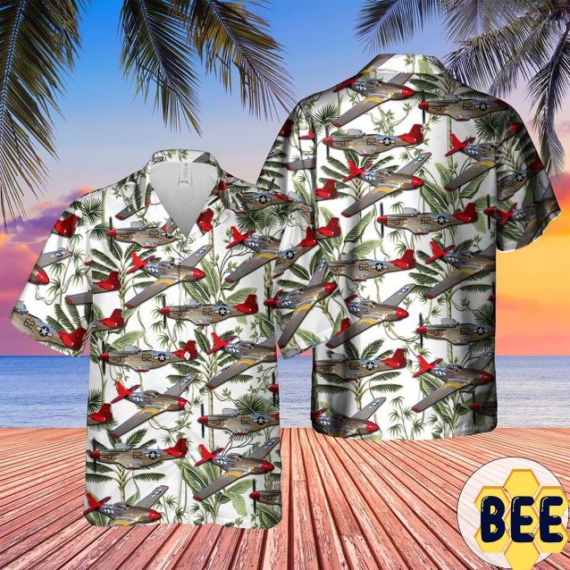 P-51 Red Tail Mustang Bunny Trending Hawaiian Shirt