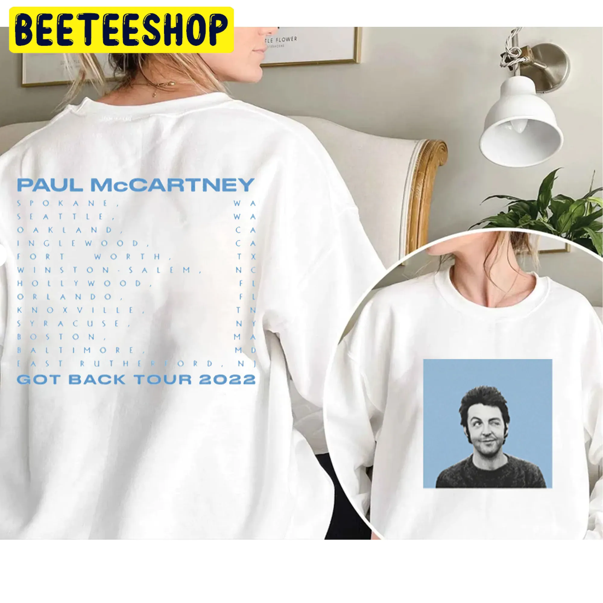 Paul Mccartney 2022 Tour Got Back Graphic Vintage Double Sided Unsiex Sweatshirt