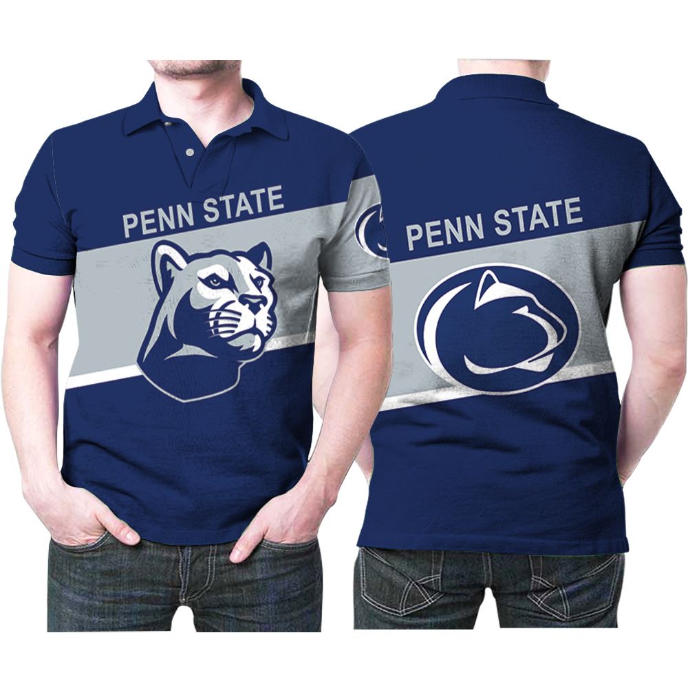 Penn State Nittany Lions Football American Team Logo 3D All Over Print Polo Shirt