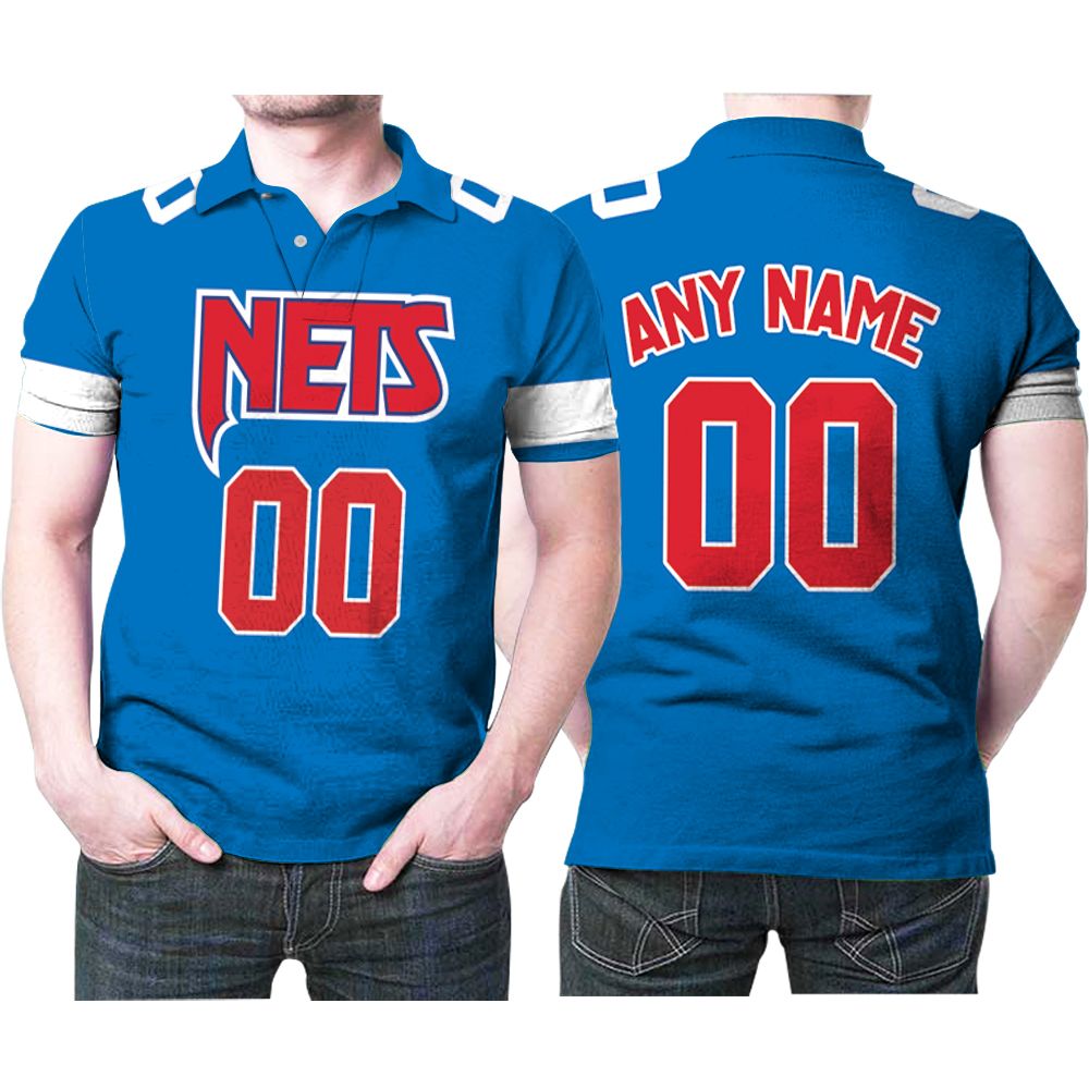 Personalized Brooklyn Nets 00 City Edition 2021 Team Blue Jersey Inspired Style 3D All Over Print Polo Shirt