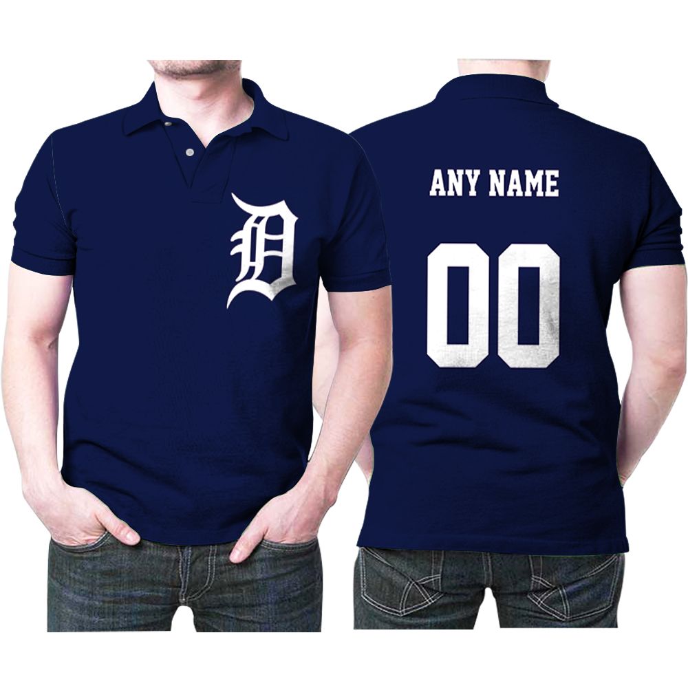 Personalized Detroit Tigers Anyname 00 2019 Team Black Jersey Inspired Style 3D All Over Print Polo Shirt