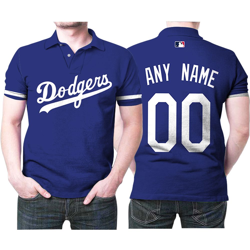 Personalized Los Angeles Dodgers Any Name 00 Mlb 2020 Alternative Blue Jersey Inspired Style 3D All Over Print Polo Shirt