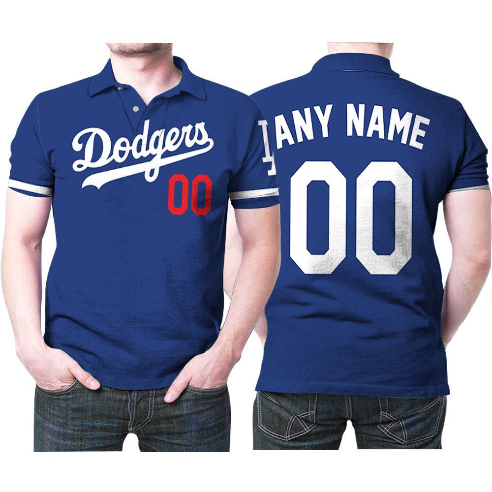 Personalized Los Angeles Dodgers Any Name 00 Mlb 2020 Team Blue Jersey Inspired Style 3D All Over Print Polo Shirt