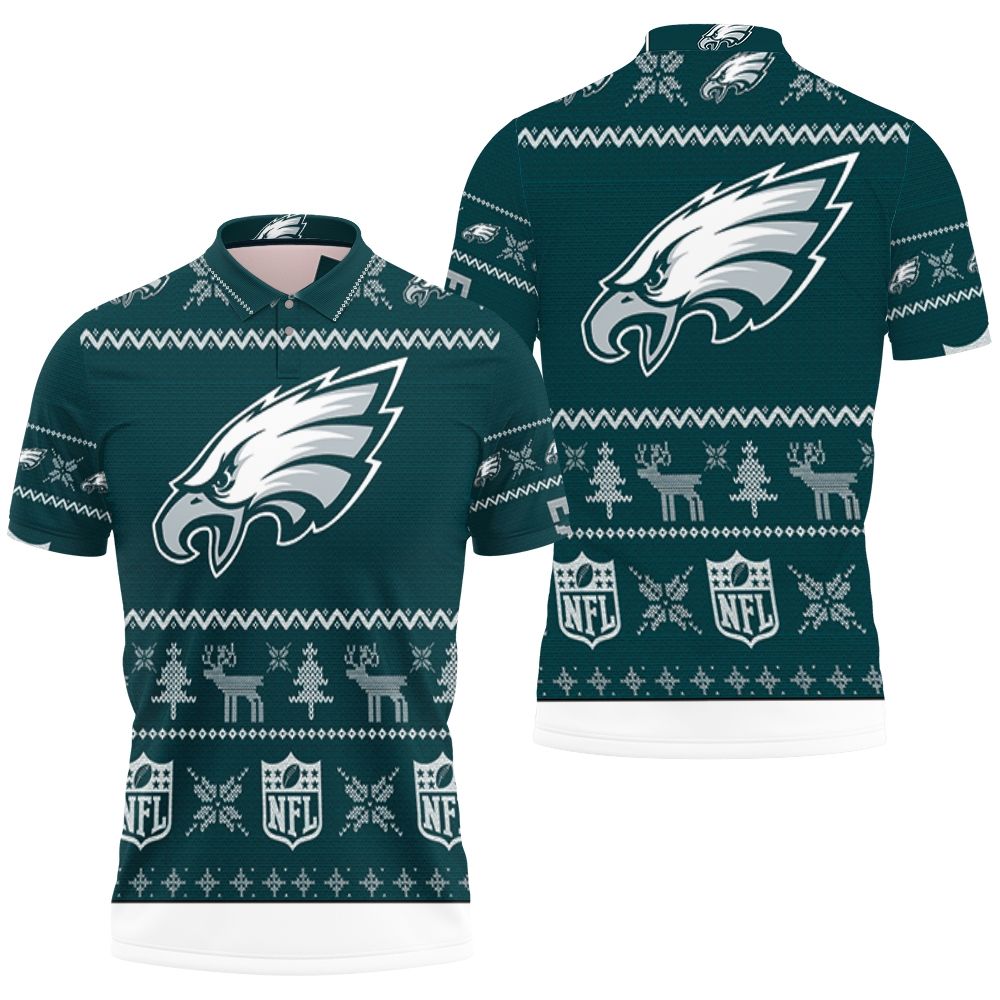 Philadelphia Eagles Nfl Ugly Sweatshirt Christmas 3D All Over Print Polo Shirt