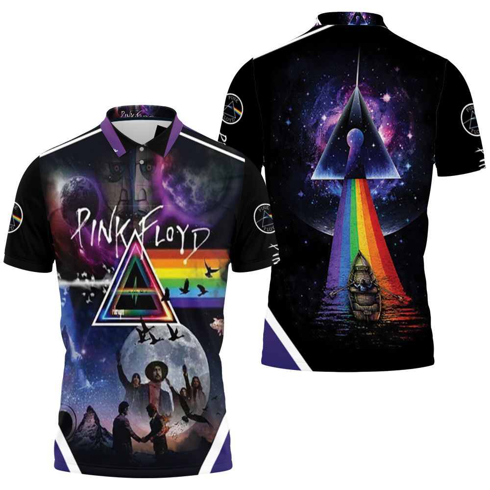 Pink Floyd Albums Mashup Dark Side Of The Moon 3D All Over Print Polo Shirt