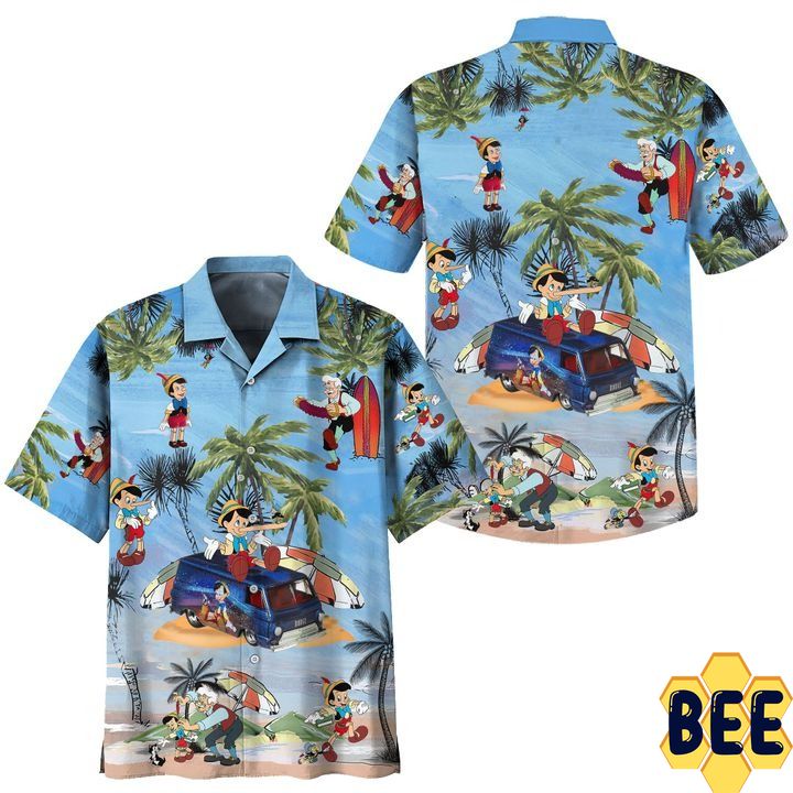 Pinocchio Aloha Tropical Flower Trending Hawaiian Shirt