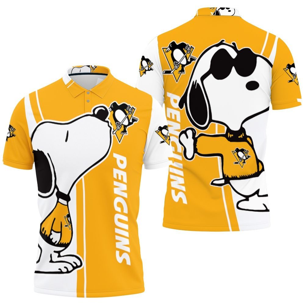 Pittsburgh Penguins Snoopy Lover 3D All Over Print Polo Shirt