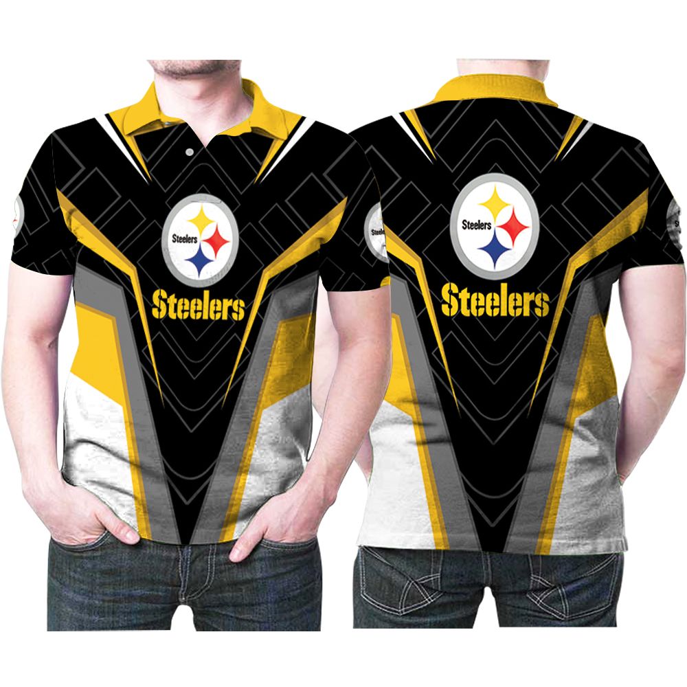 Pittsburgh Steelers Logo Nfl All Over 3D All Over Print Polo Shirt