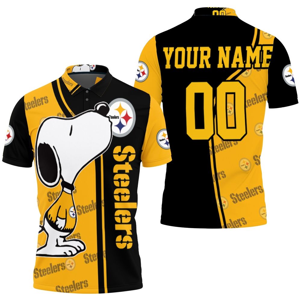 Pittsburgh Steelers Snoopy Personalized 3D All Over Print Polo Shirt