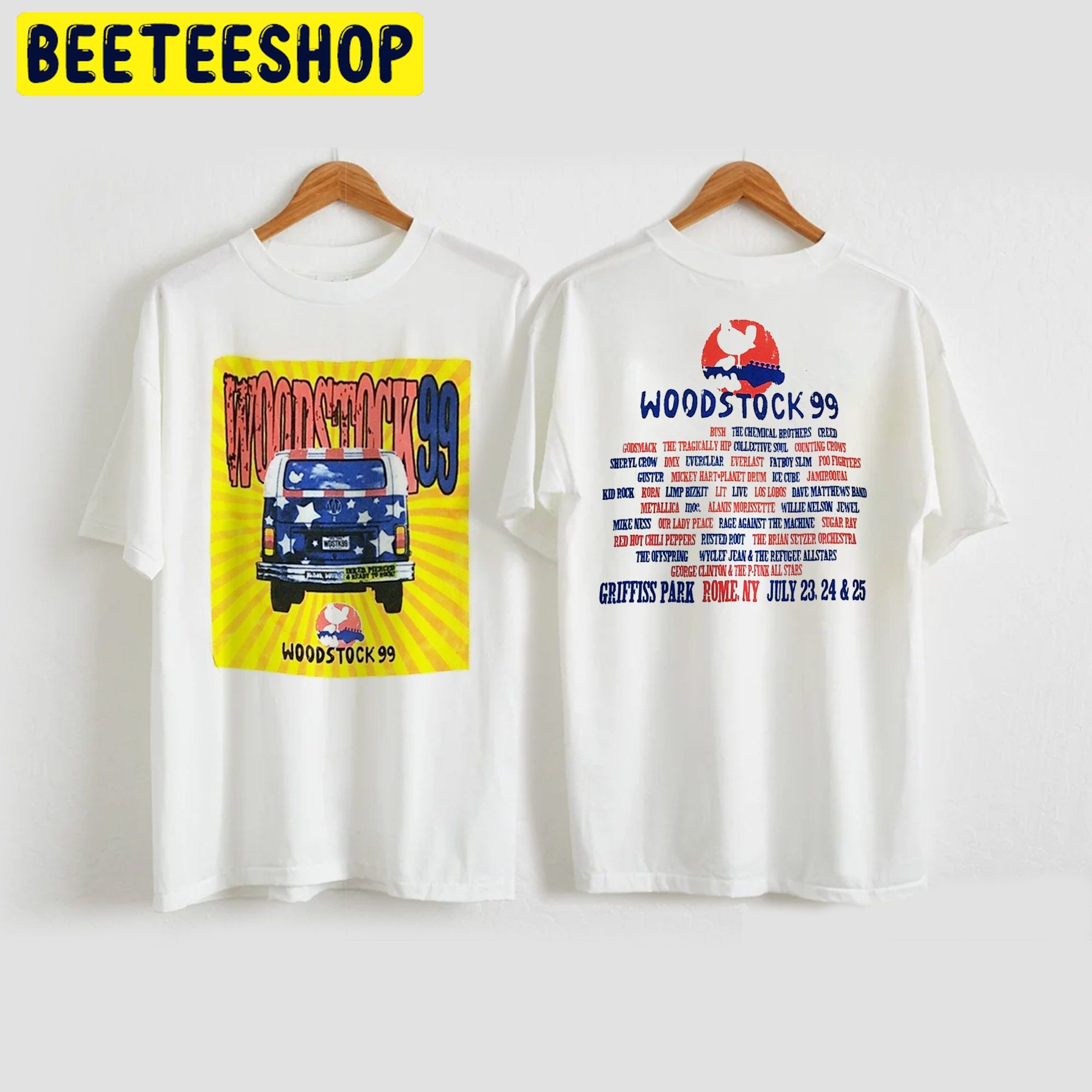 Pop Art Vintage 1999 Woodstock Double Side Unisex Shirt