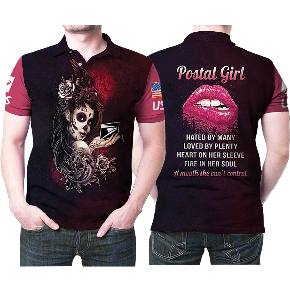 Postal Girl Hated By Many Loved By Many Loved By Plenty Heart On Her Sleeve 3D All Over Print Polo Shirt