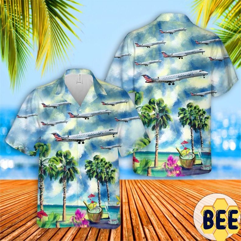 Psa Airlines Bombardier Crj-701er Trending Hawaiian Shirt