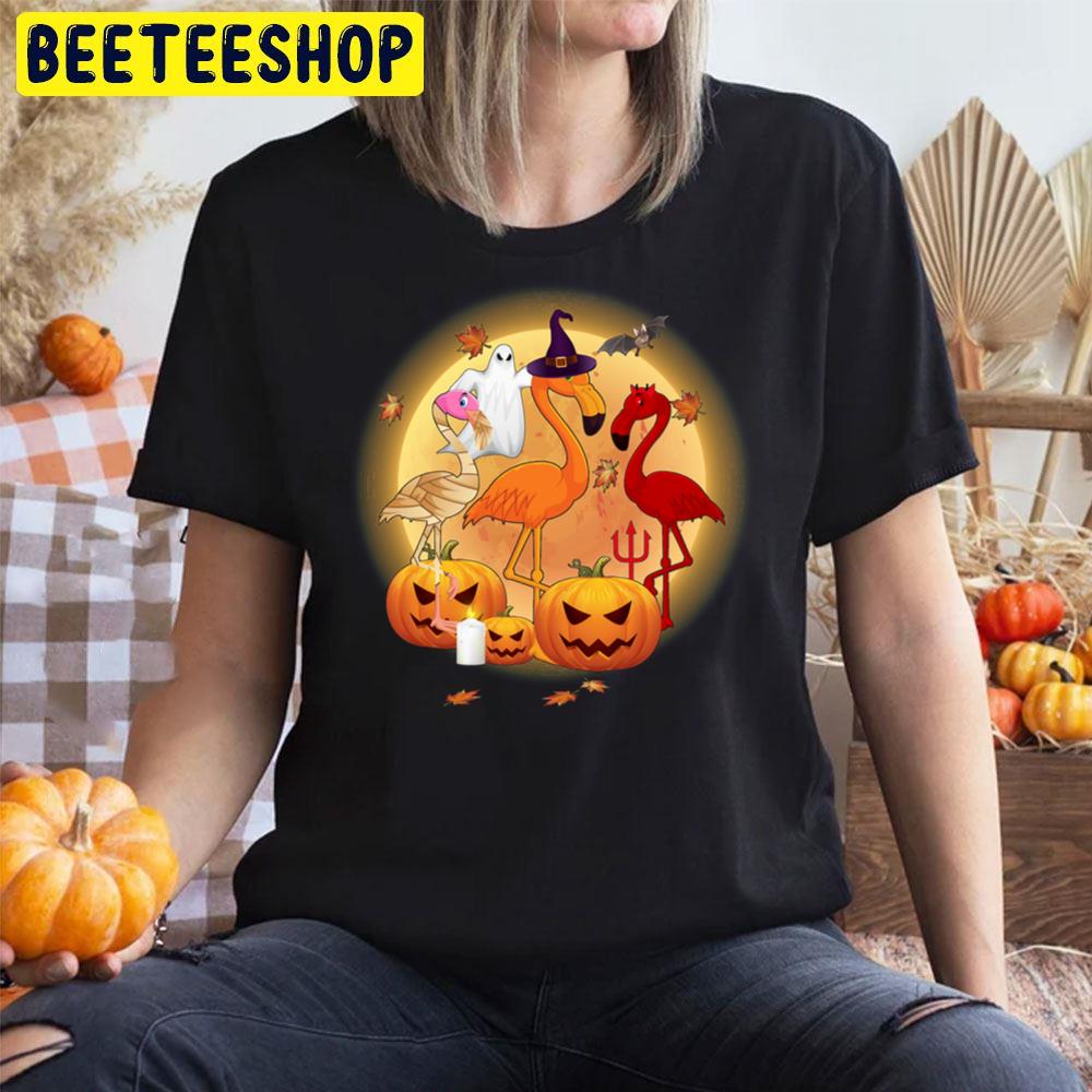 Pumpkin Ghost Flamingo Halloween 2021 Trending Unisex T-Shirt