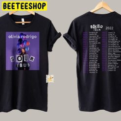 Purple Art Olivia Rodrigo Sour Tour 2022 Double Side Unisex T-Shirt