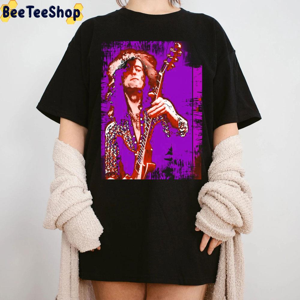 Purple Retro Art Jimmy Page Unisex T-Shirt