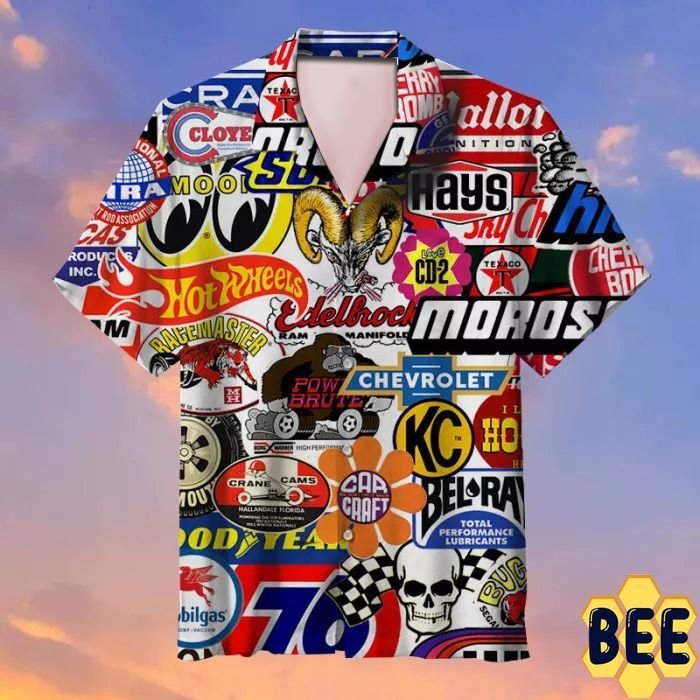 Racing Car Labeling Trending Hawaiian Shirt