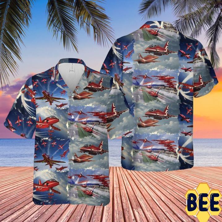 Raf Red Arrows Air Show Trending Hawaiian Shirt