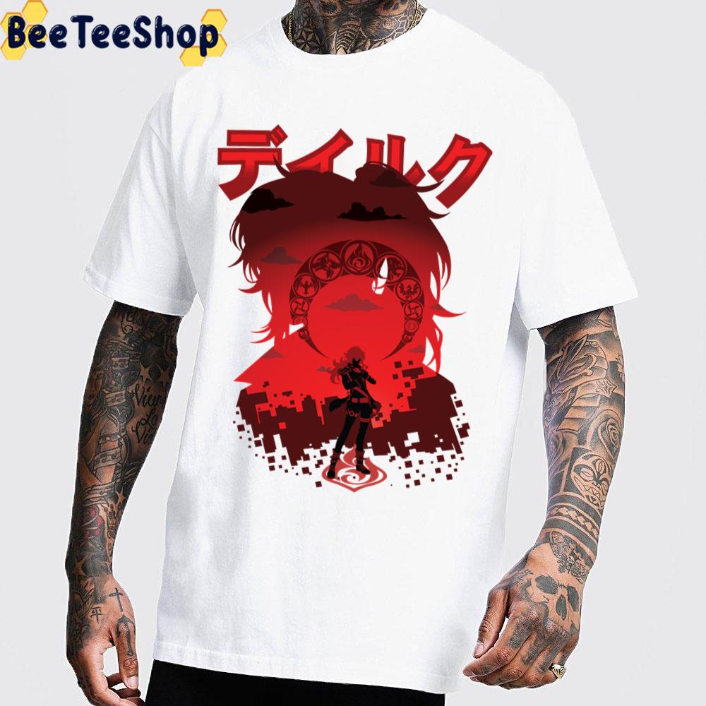 Red Art Diluc Genshin Impact Game Trending Unisex T-Shirt