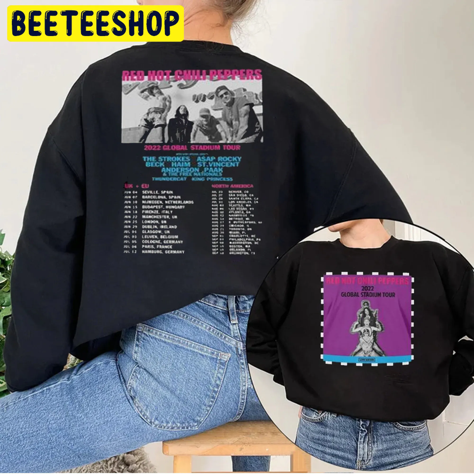 Red Hot Chili Peppers Rhcp 2022 World Tour Double Side Unisex Sweatshirt