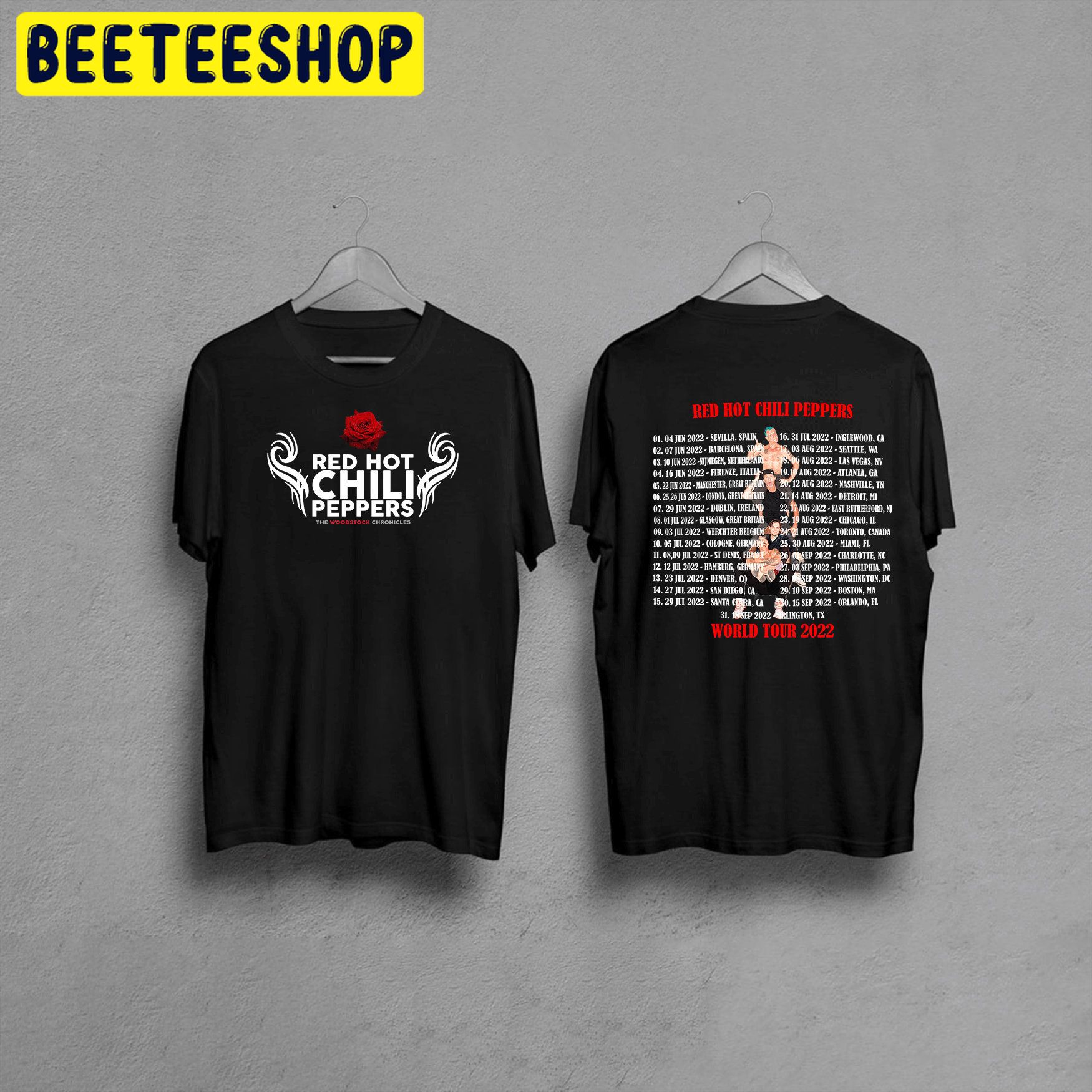 Red Hot Chili Peppers World Tour 2022 And Date Double Side Unisex 