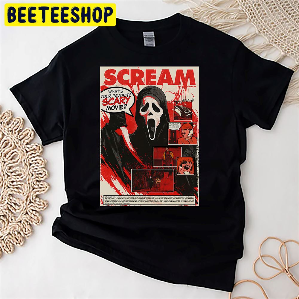 Retro 90s Scream Horror Movie Fan Funny Halloween Unisex T-Shirt