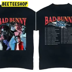Retro Art Bad Bunny El Último Tour Del Mundo Tour 2022 Double Sided Unsiex T-Shirt