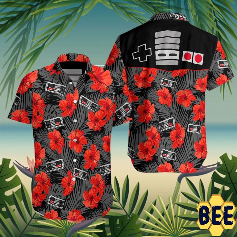 Retro Gamepad Game Tropical Flower Trending Hawaiian Shirt