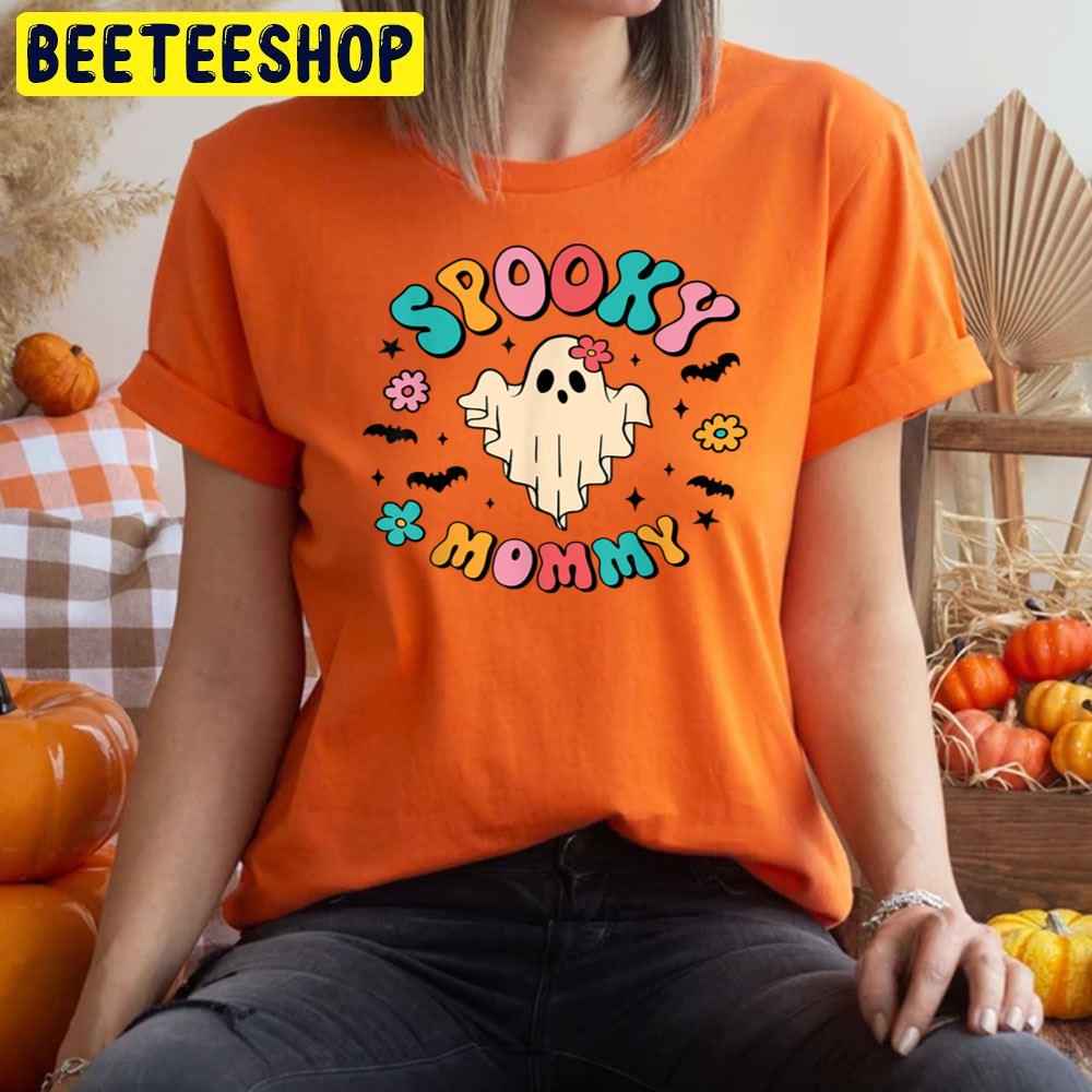 Retro Groovy Spooky Mommy Ghost Boo Halloween Trending Unisex T-Shirt