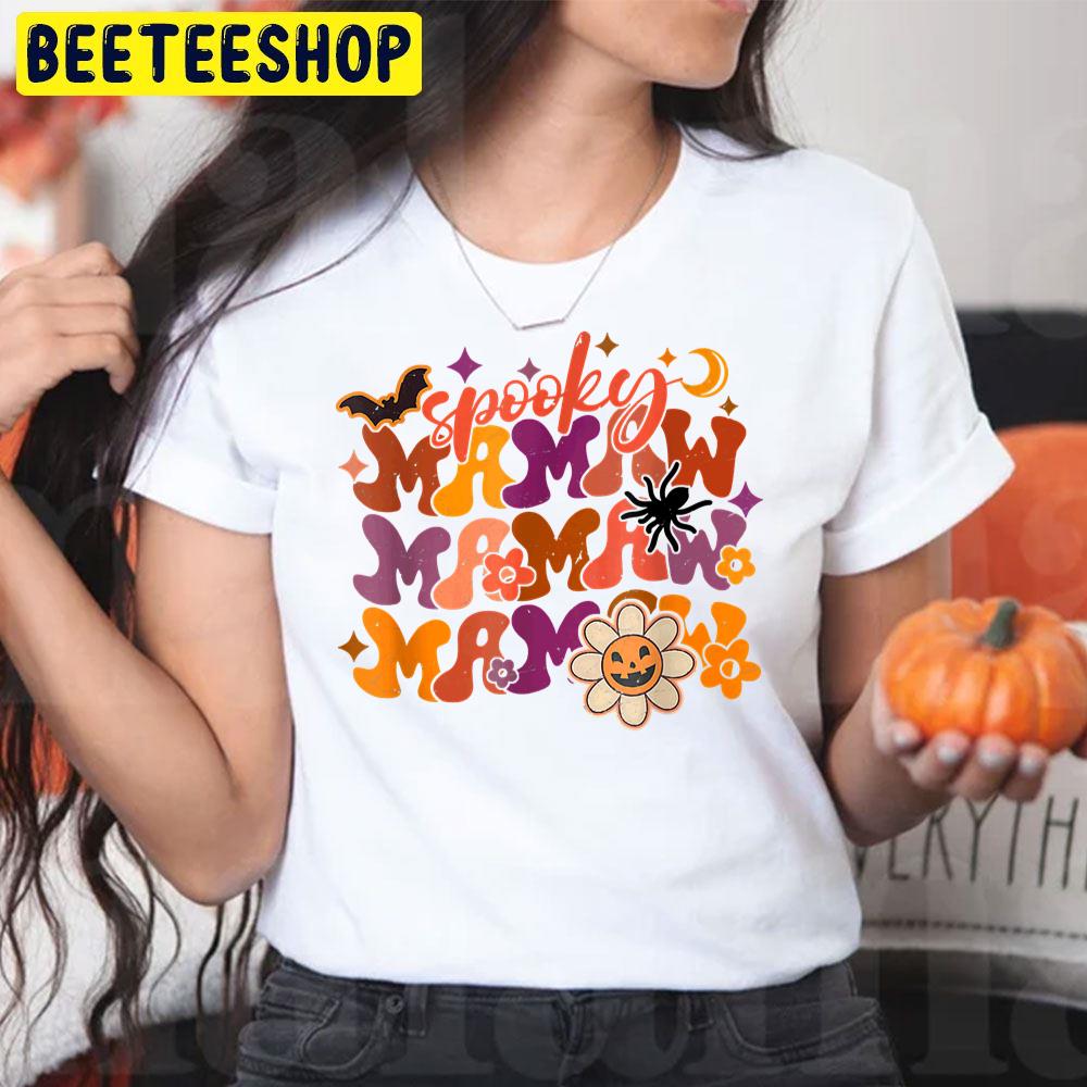 Retro Groovy Vintage Spooky Mamaw Halloween Trending Unisex T-Shirt