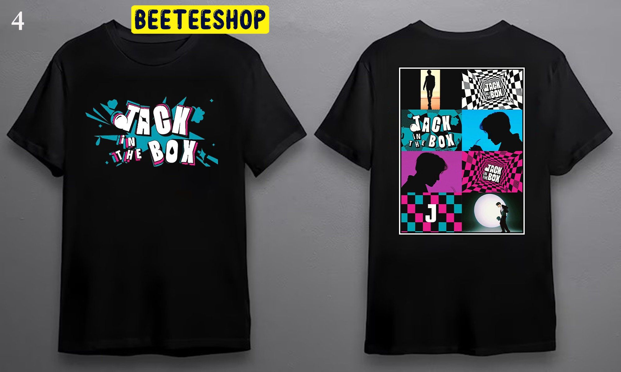 Retro Jhope Jack In The Box Hobipalooza Double Sided Unsiex T-Shirt