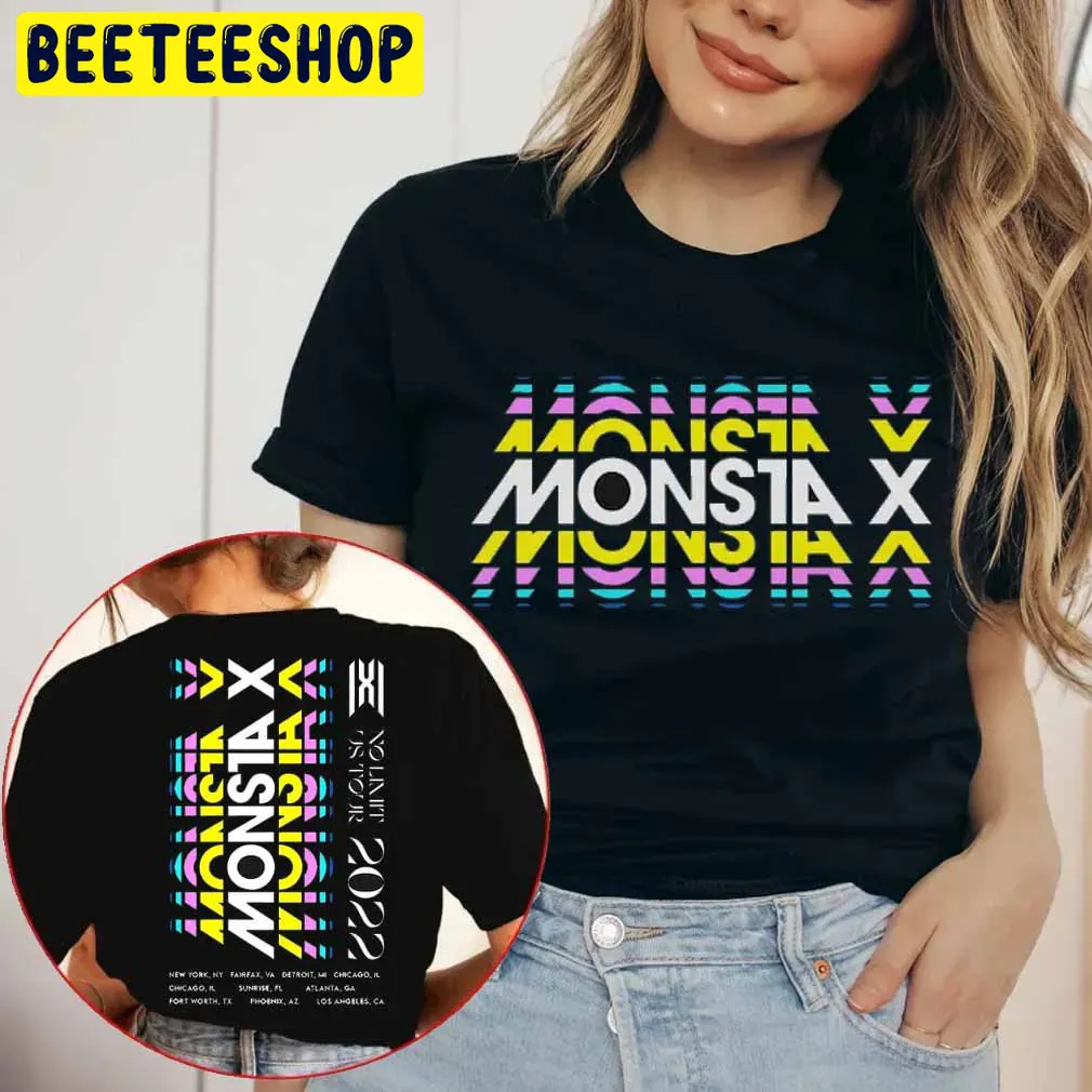 Retro Monsta X The No Limit Tour 2022 Double Side Unisex T-Shirt