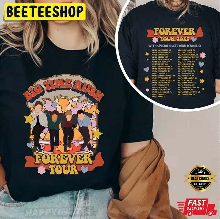 Retro Vintage Big Time Rush Forever Tour 2022 Double Sided Unsiex T-Shirt