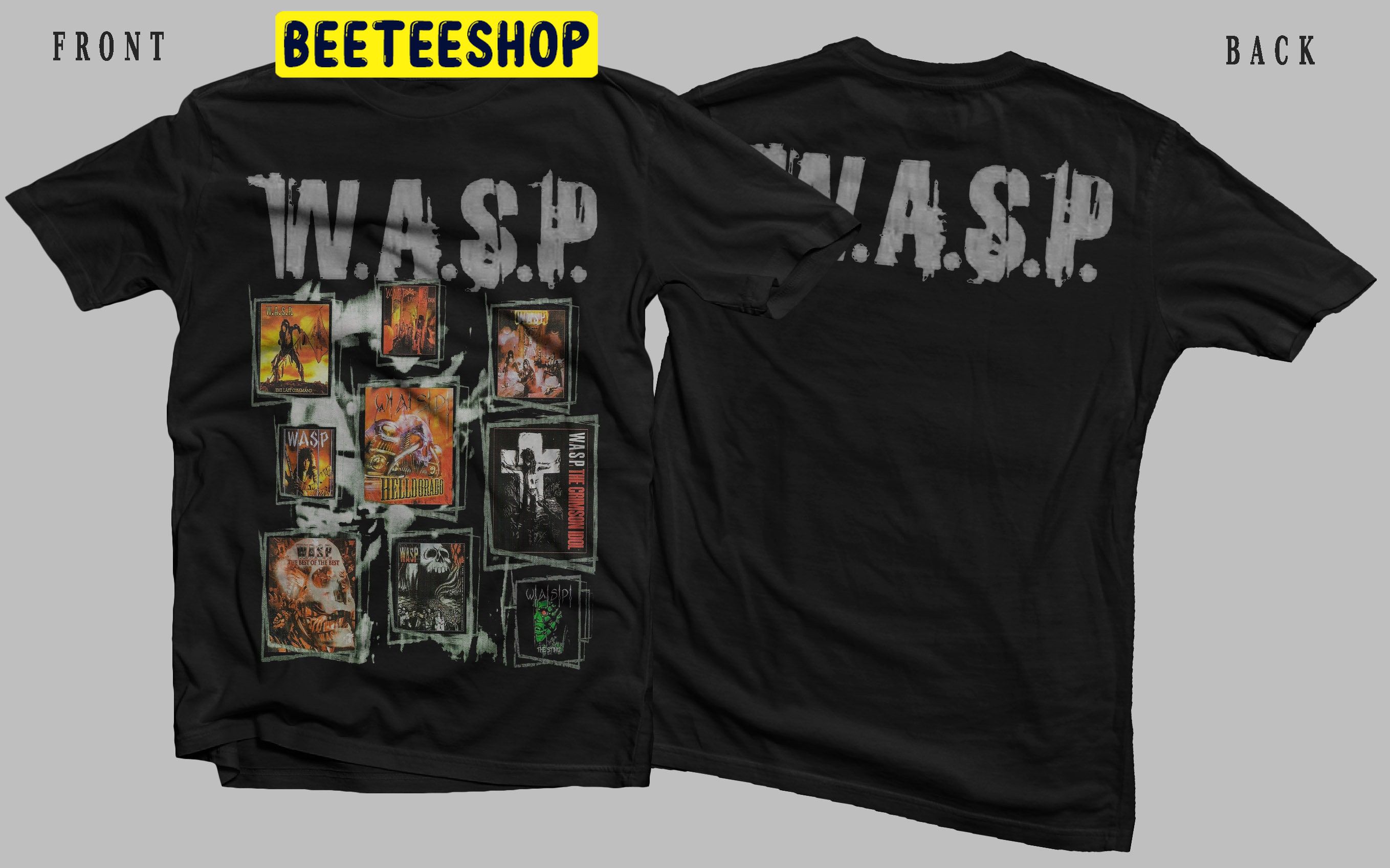 Retro Vintage W.A.S.P Band Double Side Unisex T-Shirt