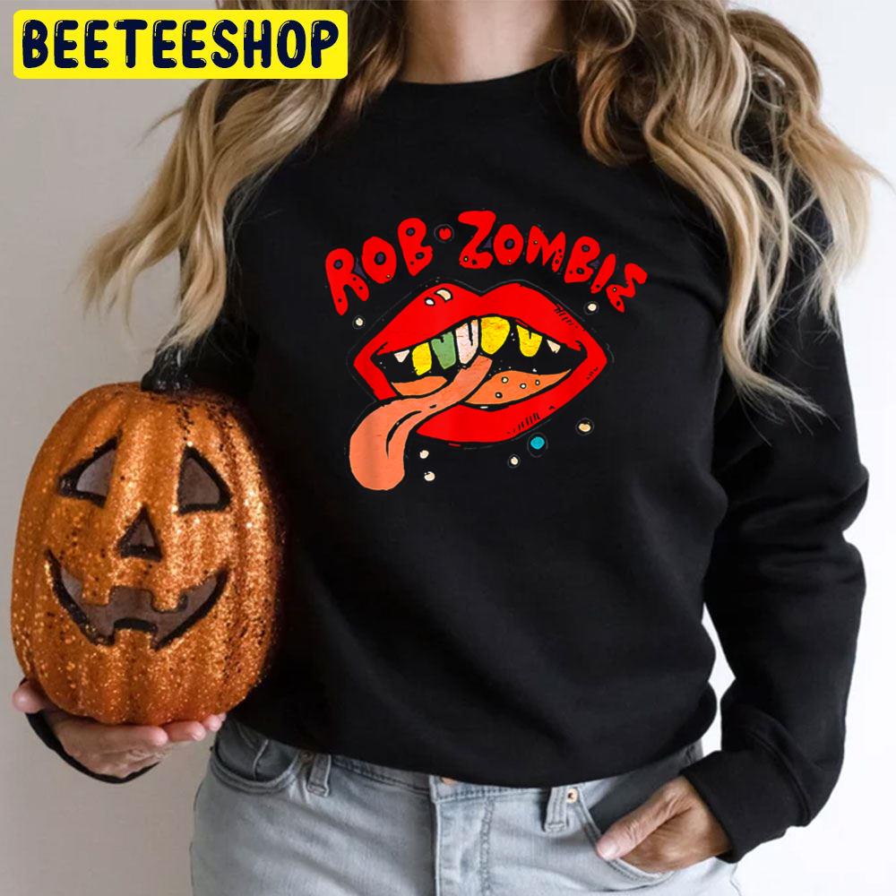 Rob Fansart Blue Zombie Dark Red Ghost Lips Retro Vintage Trending Unisex T-Shirt