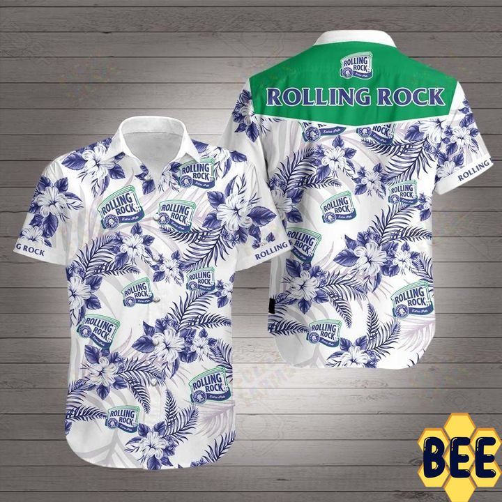 Rolling Rock Tropical Flower Trending Hawaiian Shirt