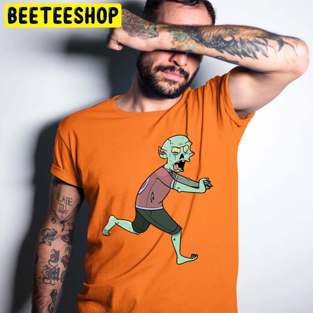 Running Footballer Zombie With Worm Coming Out Of Ear Halloween Trending Unisex T-Shirt