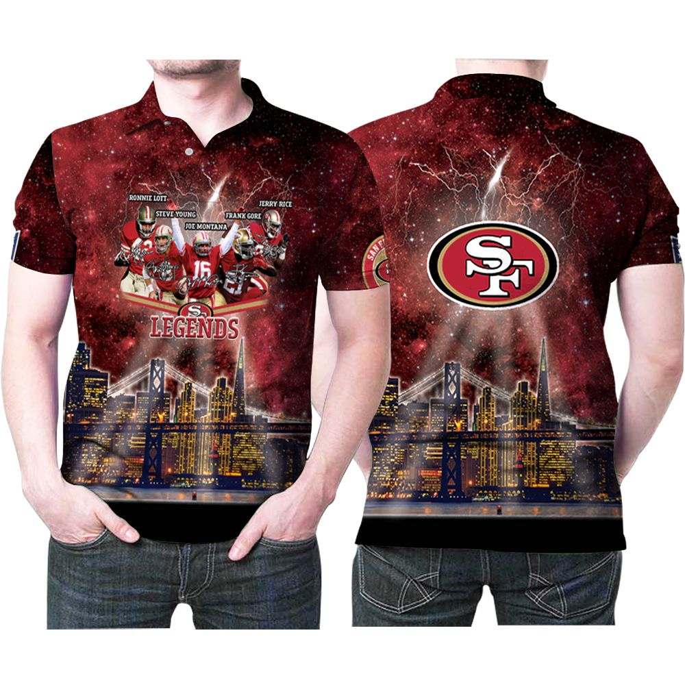 San Francisco 49ers City Night Light Galaxy Signed 3D All Over Print Polo Shirt