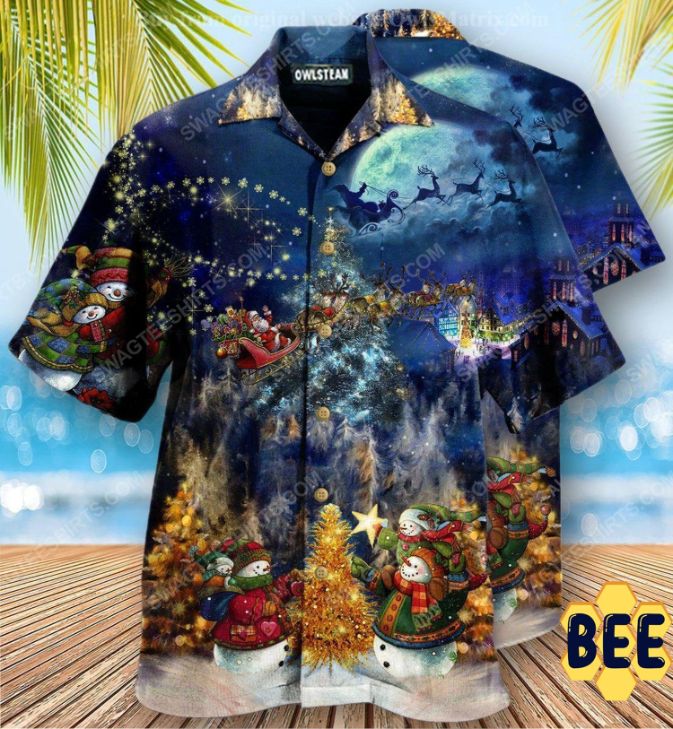 Santa Claus In Christmas Night Full Print Trending Hawaiian Shirt