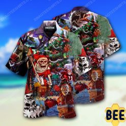 Santa Skull And Scary Christmas Full Print Trending Hawaiian Shirt