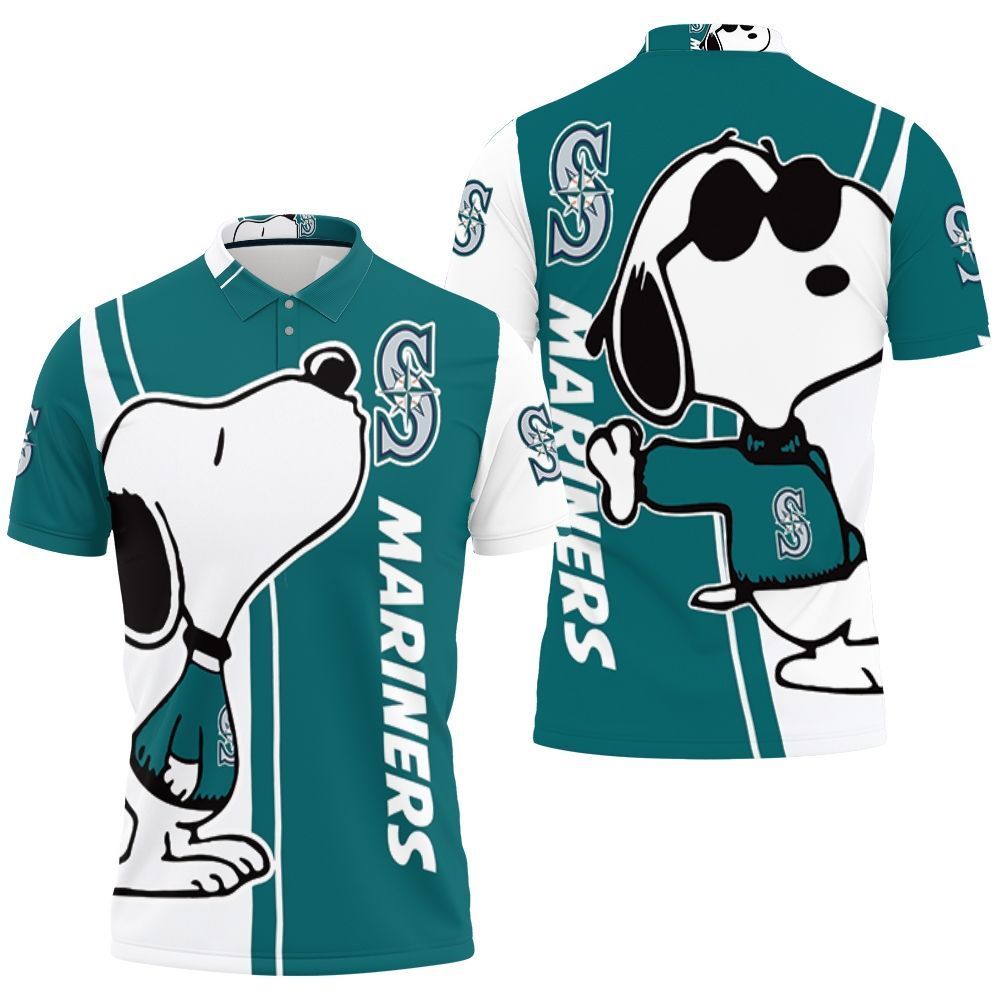 Seattle Mariners Snoopy Lover 3D All Over Print Polo Shirt