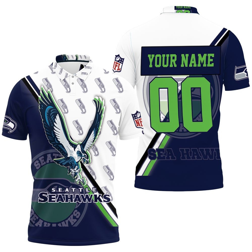 Seattle Seahawks Logo Nfl For Fans Personalized 3D All Over Print Polo Shirt