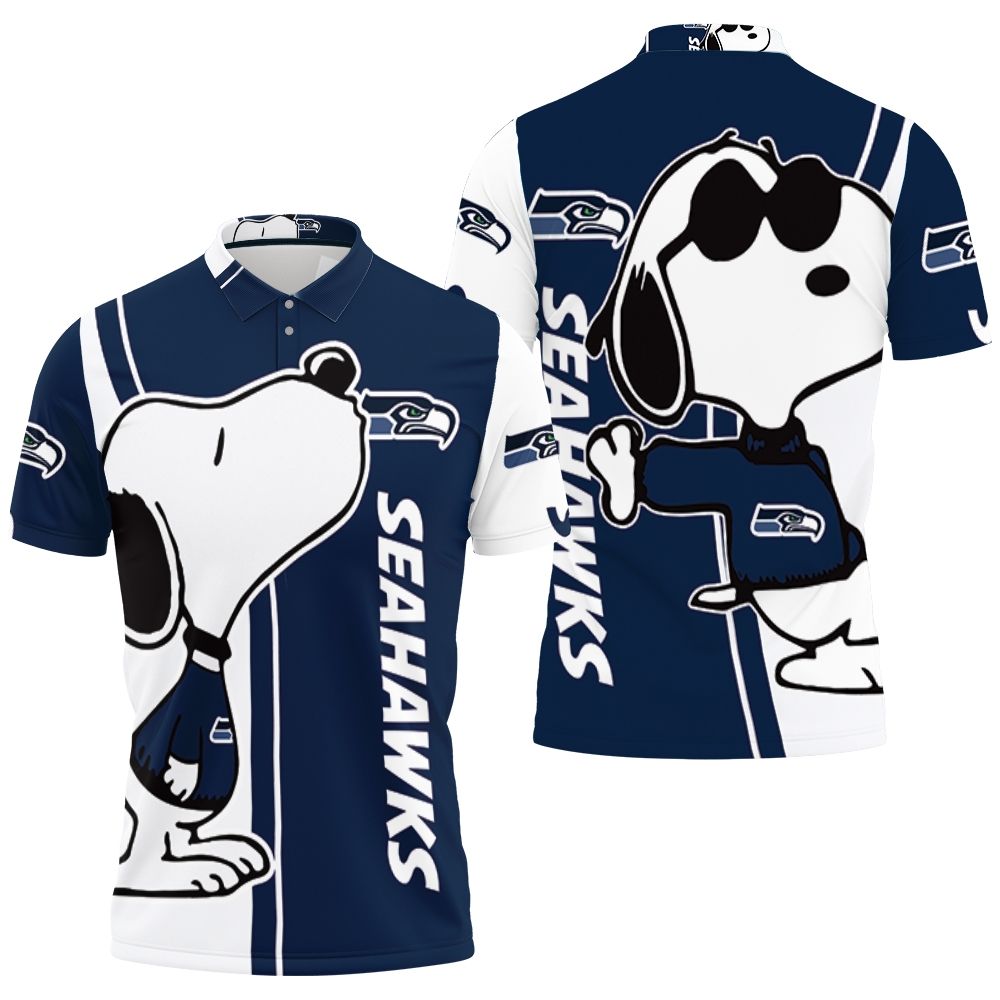 Seattle Seahawks Snoopy Lover 3D All Over Print Polo Shirt